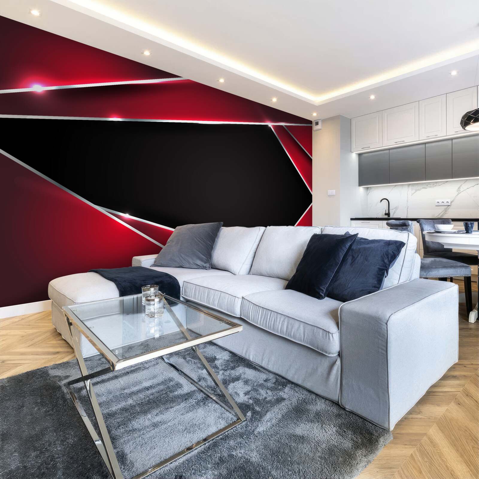 Fototapeten Exklusiver Hintergrund in Rot und Schwarz