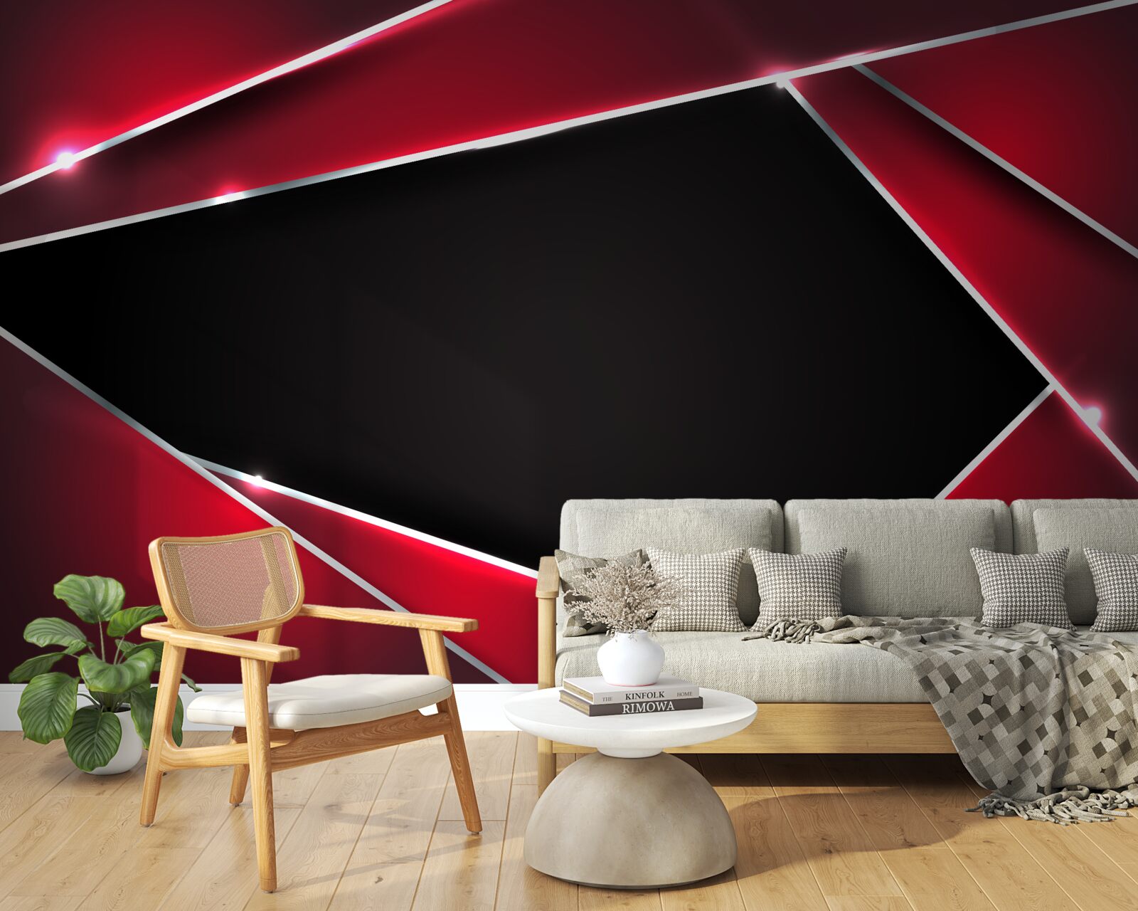 Fototapeten Exklusiver Hintergrund in Rot und Schwarz