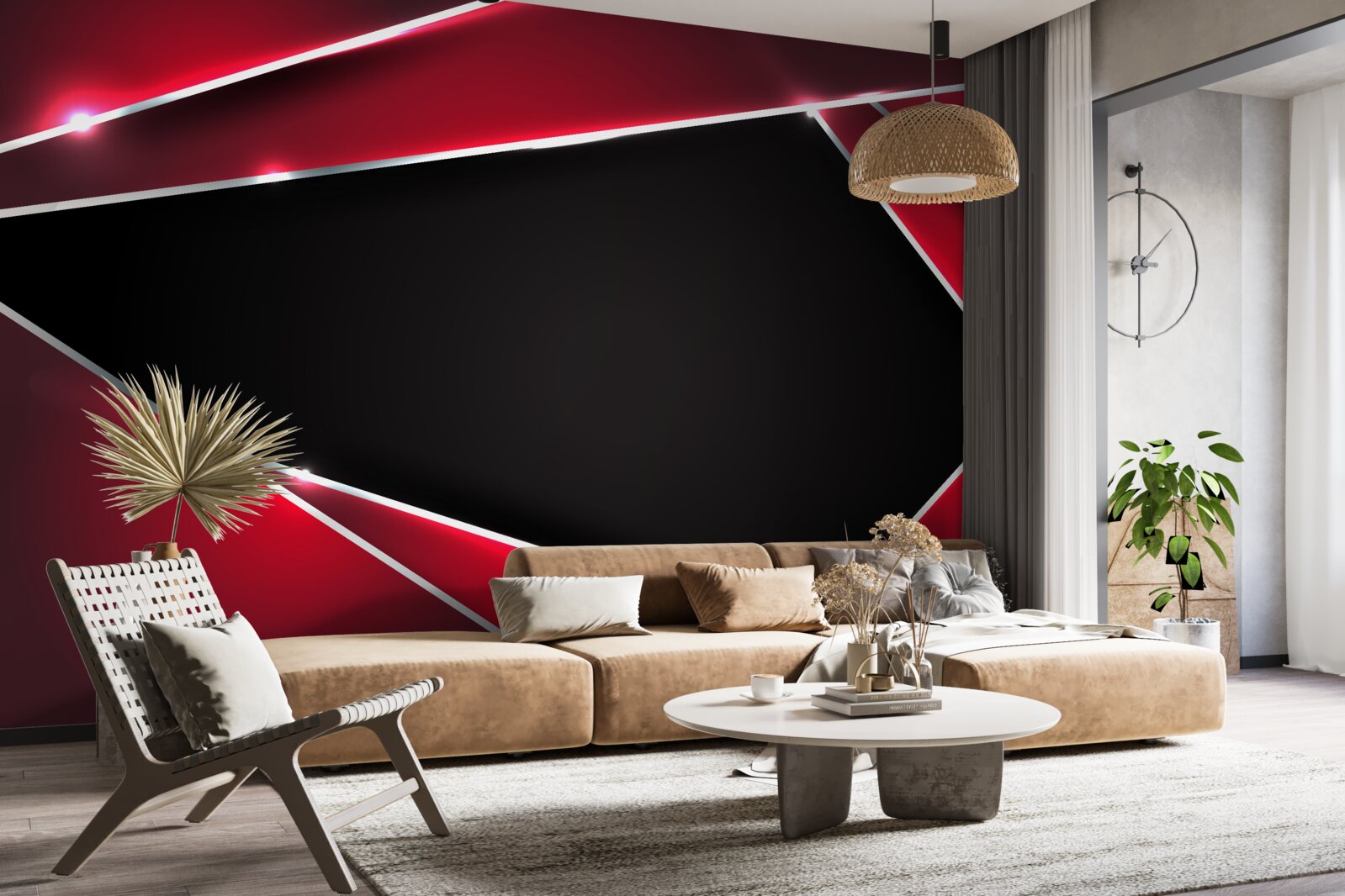 Fototapeten Exklusiver Hintergrund in Rot und Schwarz