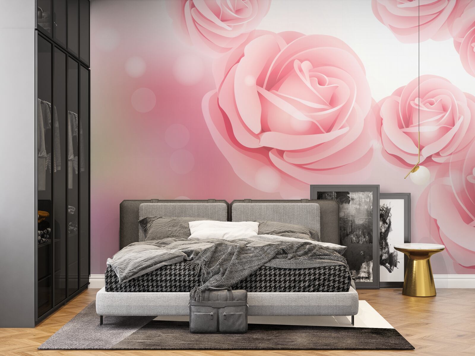 Fototapeten Rose weiche Blumen in einem rosa Farbton