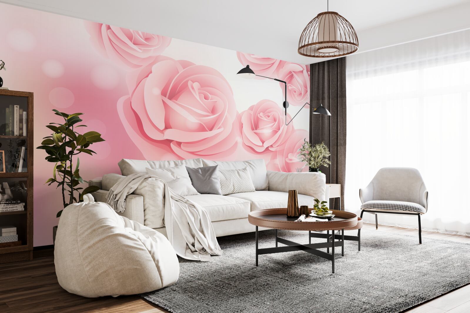 Fototapeten Rose weiche Blumen in einem rosa Farbton