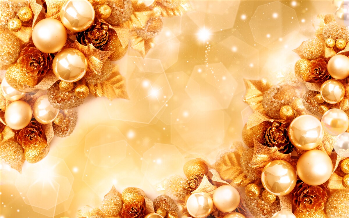 Fototapeten Goldene Perlen auf goldenen Blättern