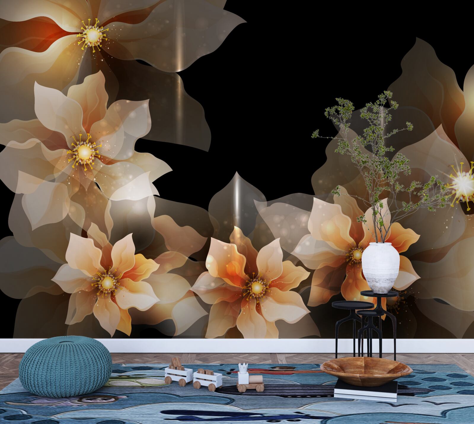 Fototapeten Die Magie der schönen Blumen