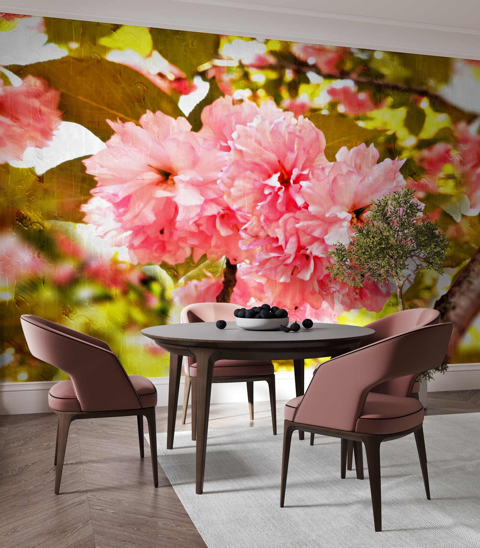 Fototapeten Kanzan Sakura in voller Blüte