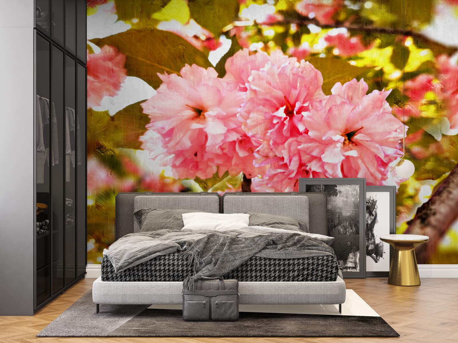 Fototapeten Kanzan Sakura in voller Blüte