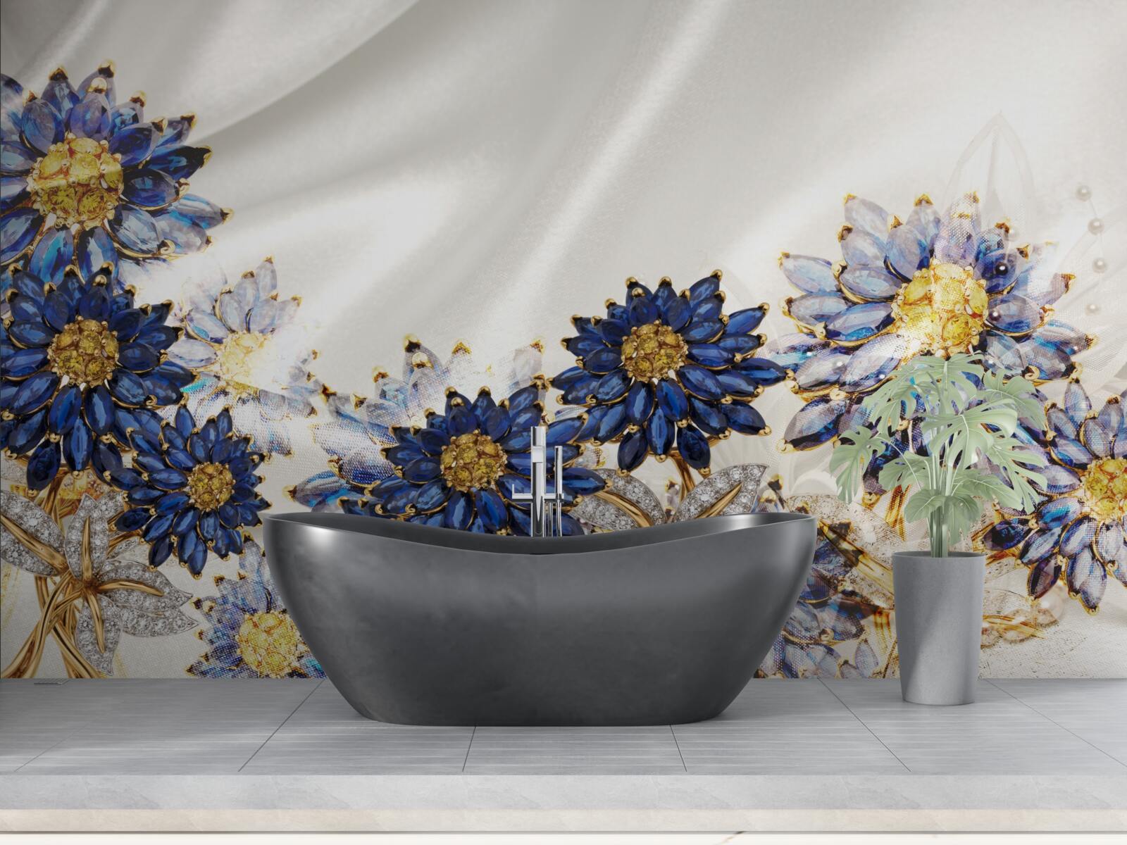 Fototapeten Erstaunliche Saphirblumen