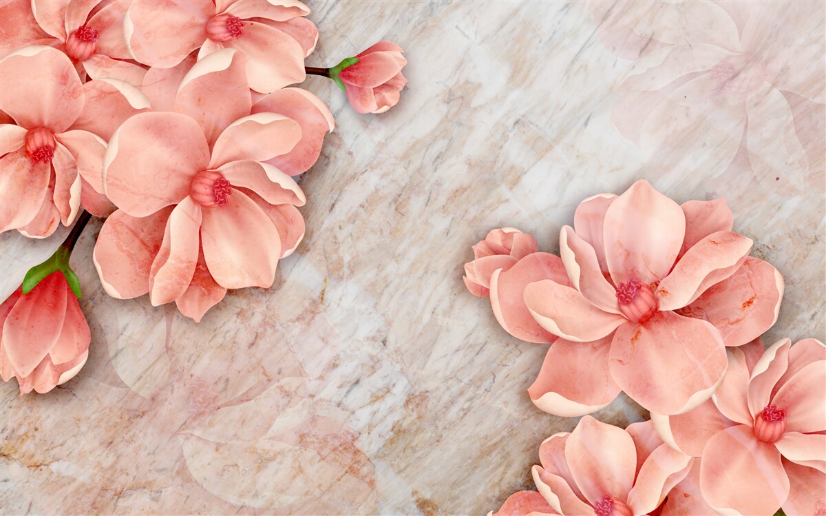 Fototapeten Magnolie mit rosa Blumen