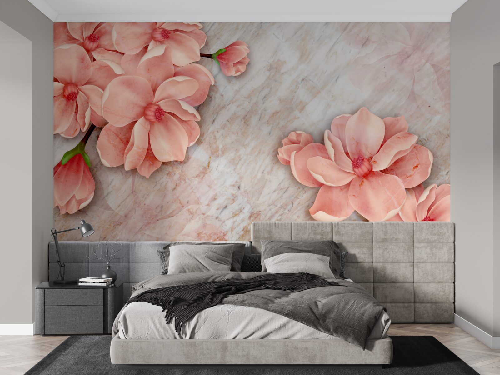 Fototapeten Magnolie mit rosa Blumen