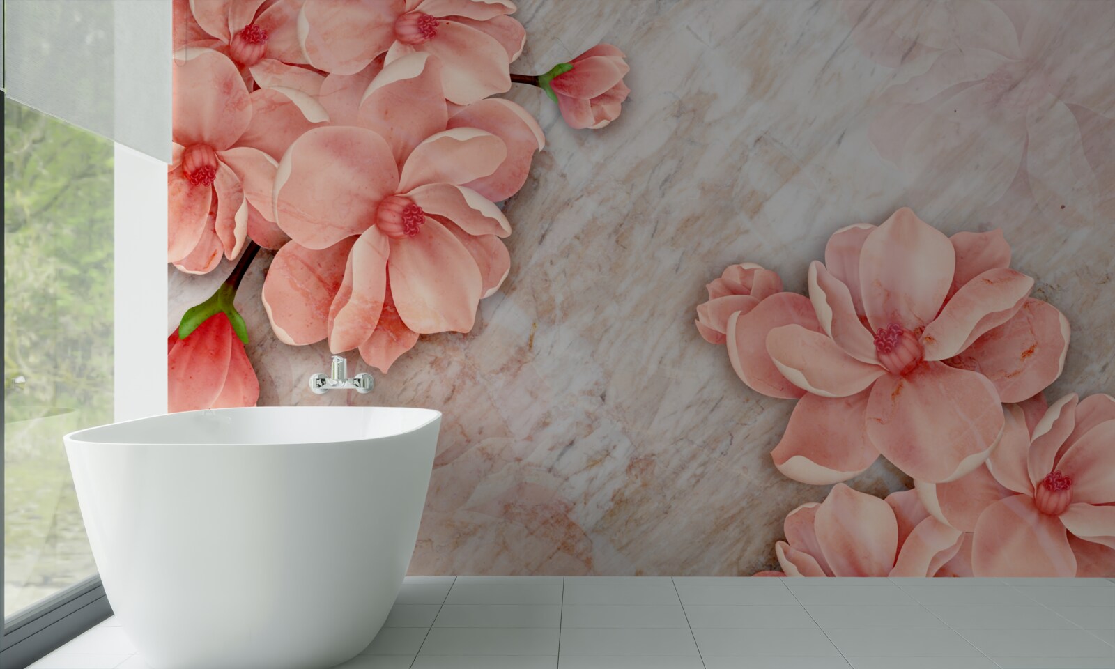 Fototapeten Magnolie mit rosa Blumen