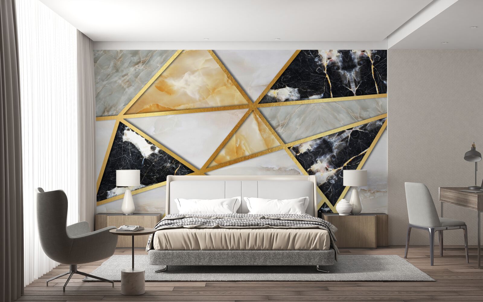 Fototapeten Marmorhintergrund mit einem geometrischen Muster