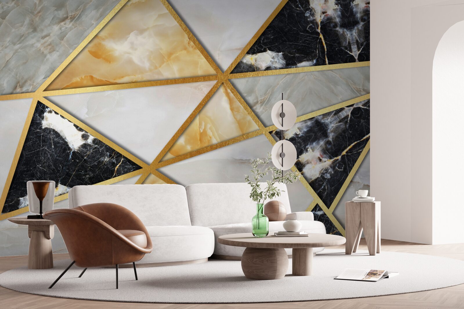 Fototapeten Marmorhintergrund mit einem geometrischen Muster