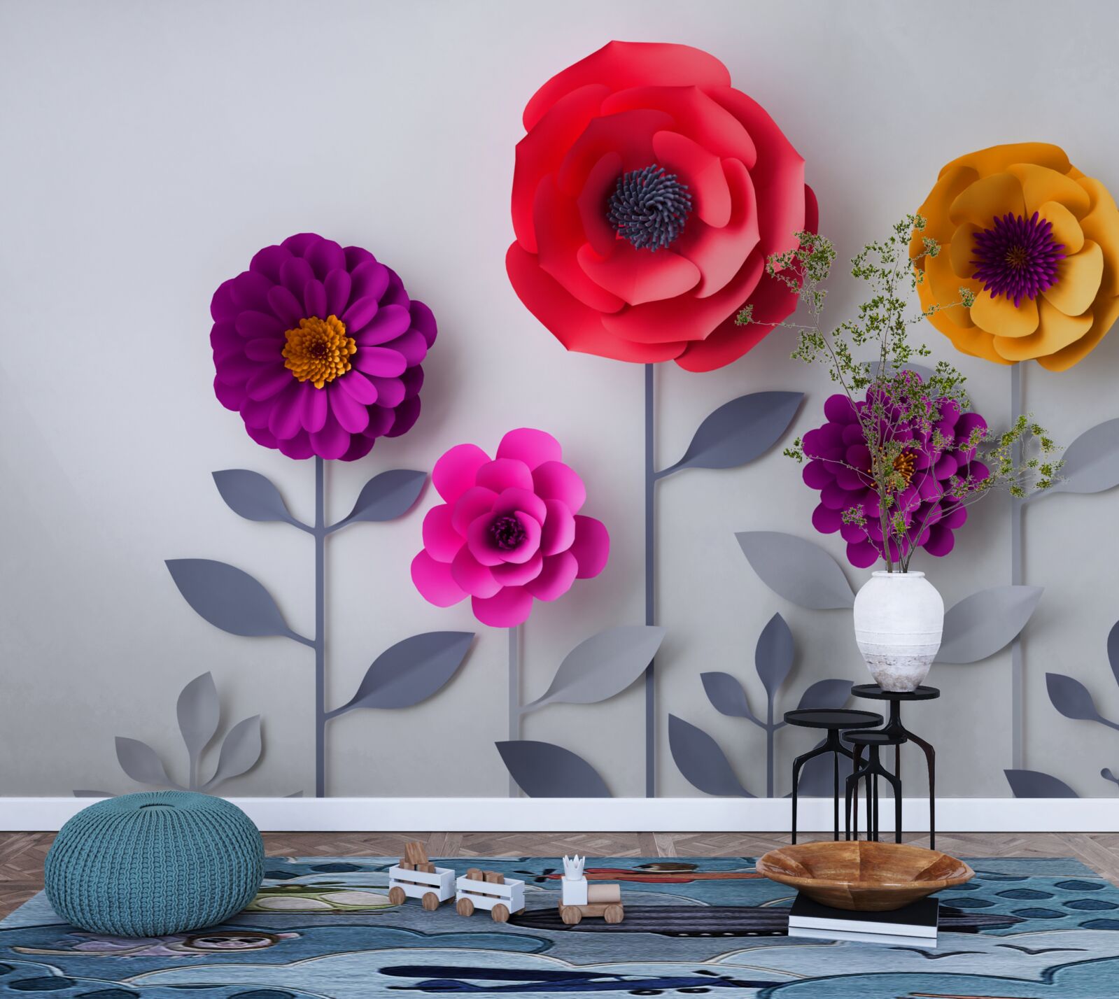 Fototapeten Bunte Blumen