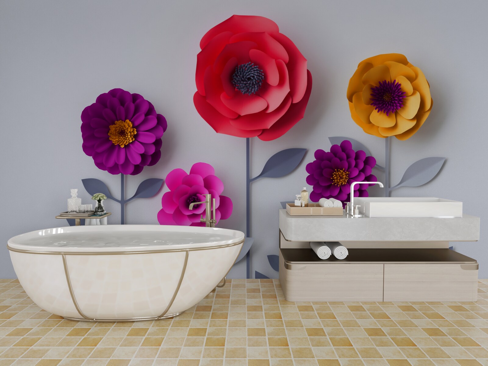 Fototapeten Bunte Blumen