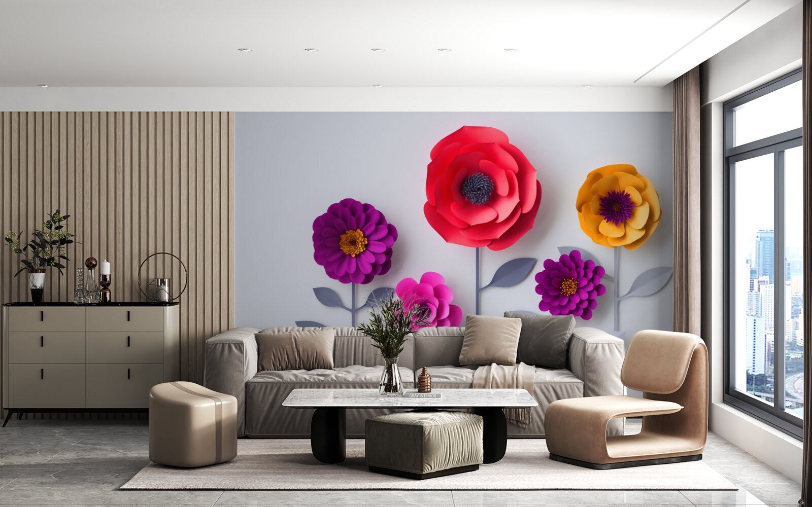 Fototapeten Bunte Blumen