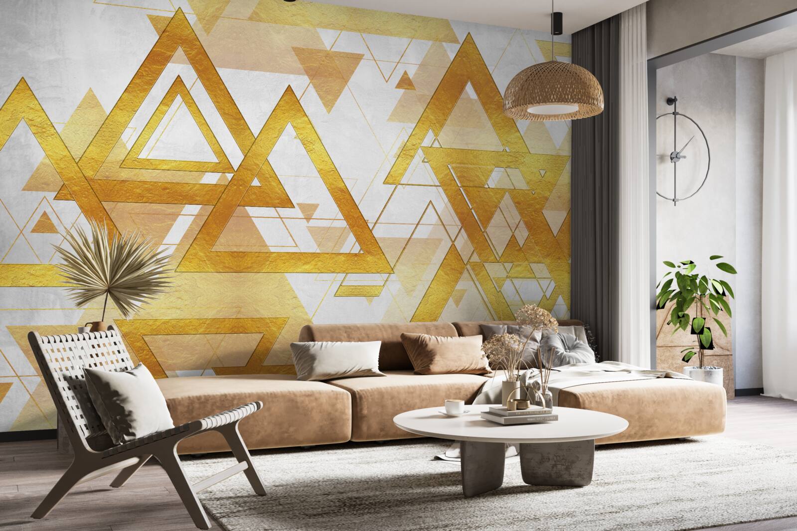 Fototapeten Viele goldene Dreiecke