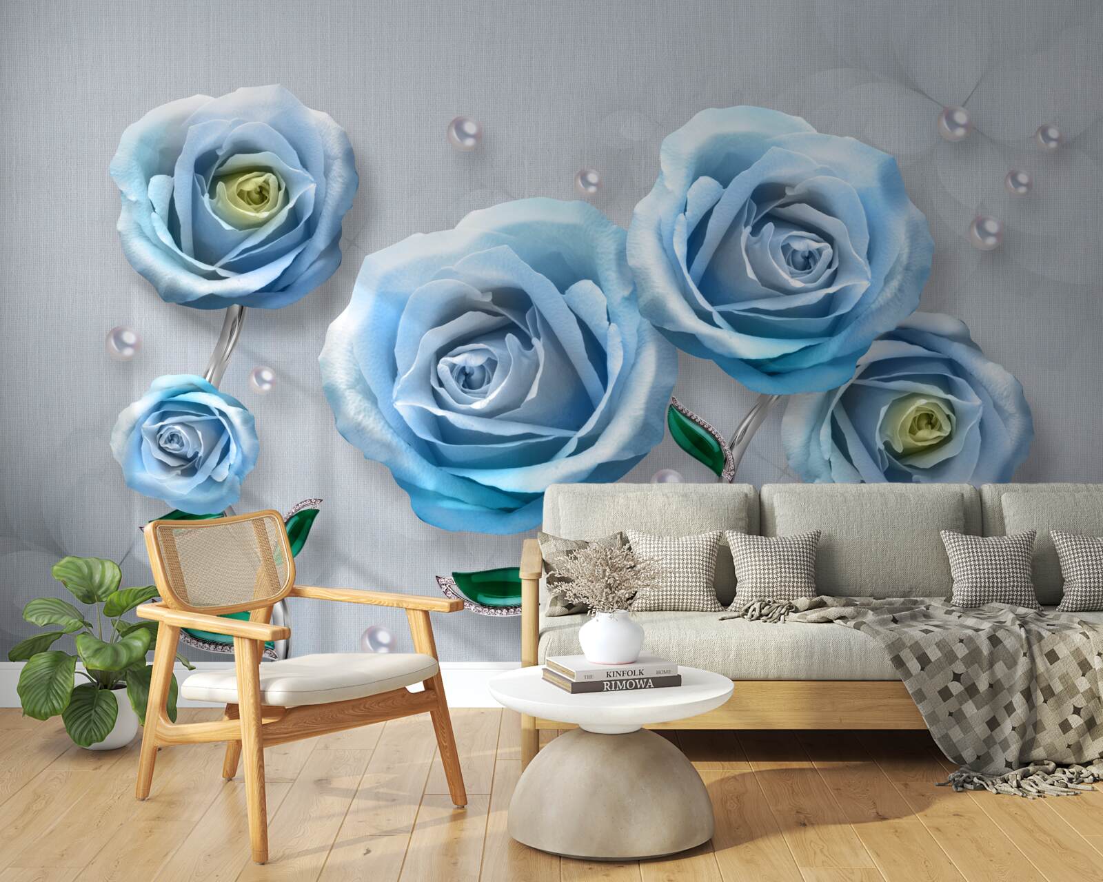 Fototapeten ein Satz blauer Rosen