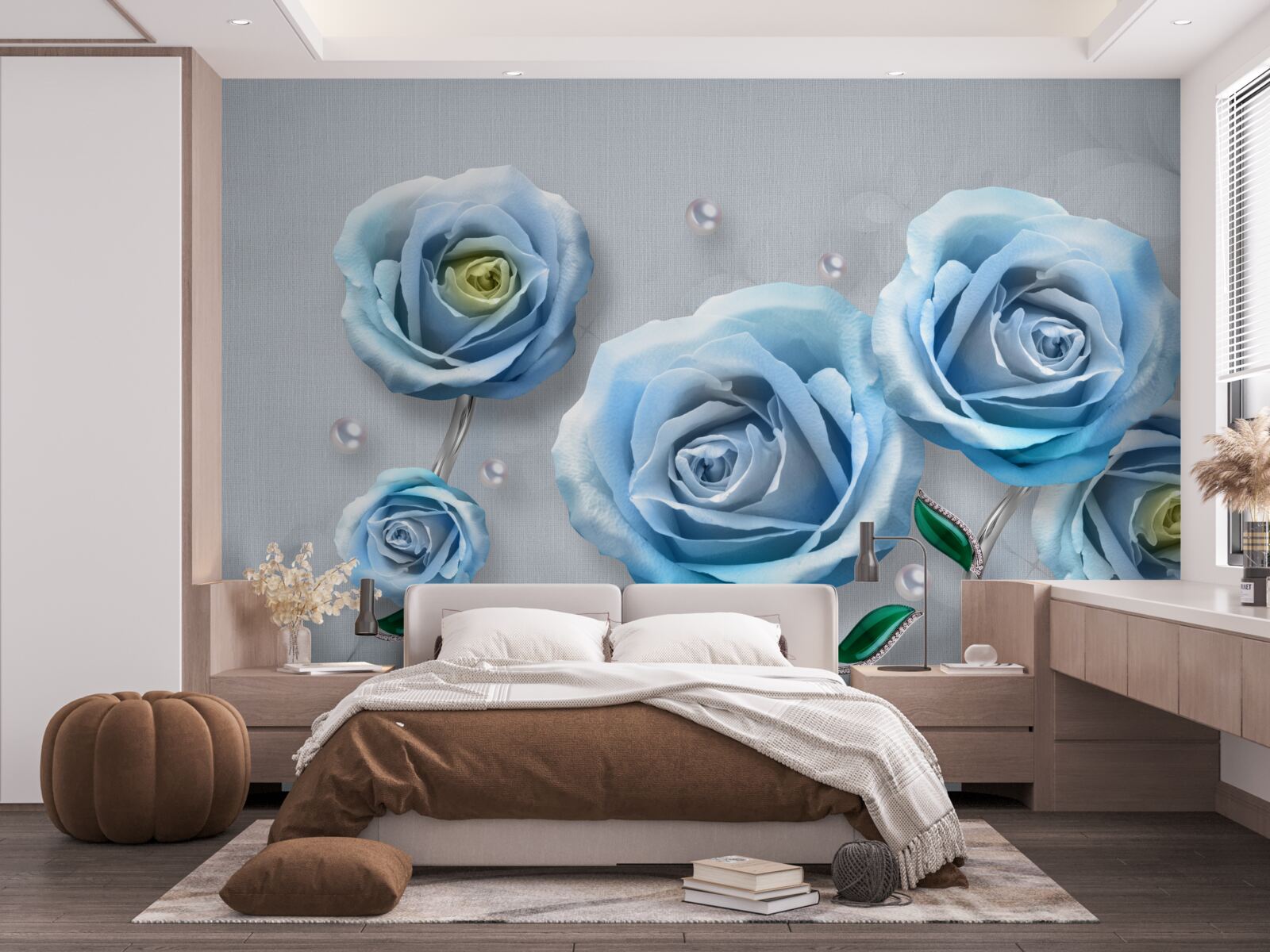 Fototapeten ein Satz blauer Rosen