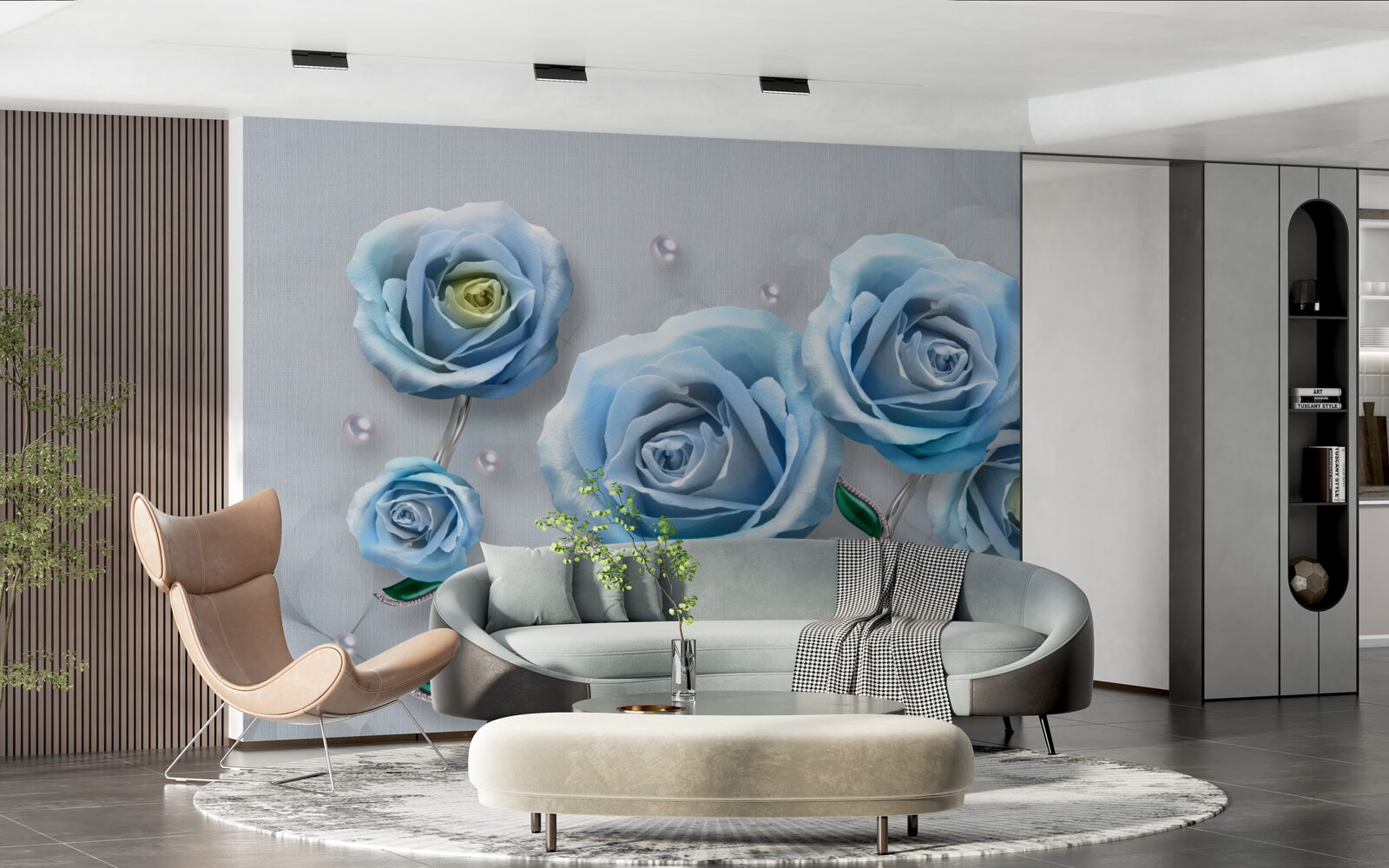 Fototapeten ein Satz blauer Rosen