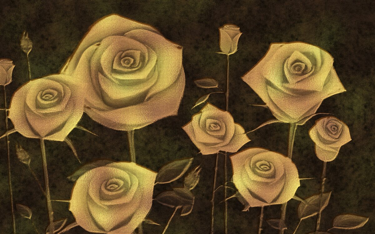 Fototapeten Auf dem braunen Hintergrund gibt es eine weiße Rosenknospe