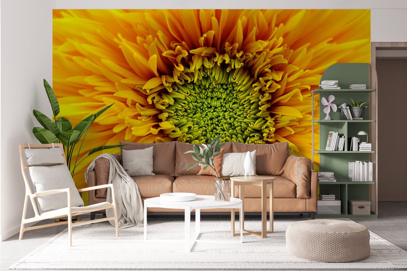 Fototapeten Chrysanthemen mit hellen gelben Blütenblättern