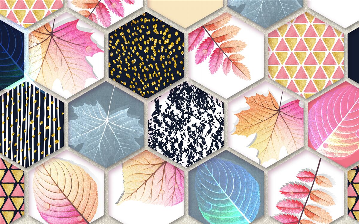 Fototapeten Mosaik der Herbstblätter