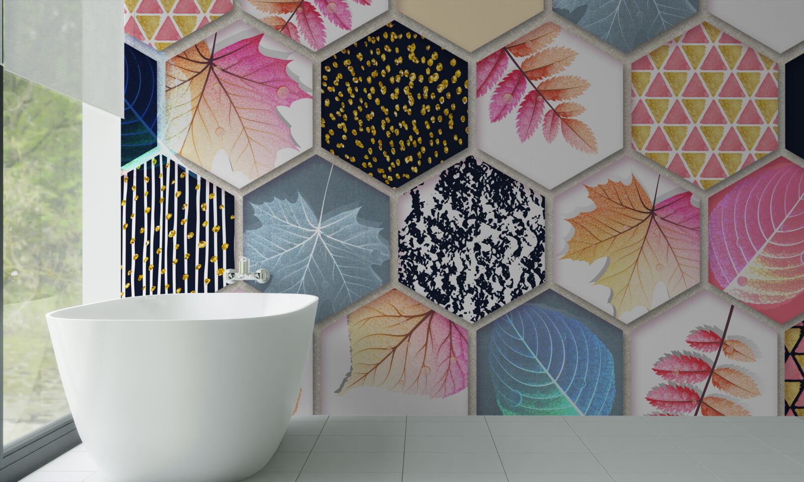 Fototapeten Mosaik der Herbstblätter