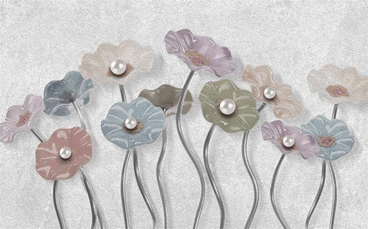Fototapeten Schlaf Gerberas versammelte sich in einem Blumenstrauß verschiedener Farben