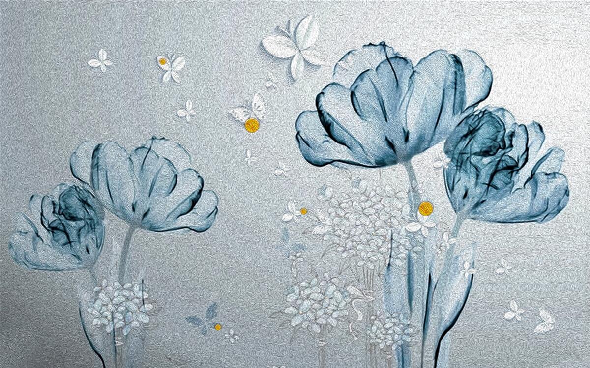 Fototapeten Frühlingsmohn haben transparente Blumen