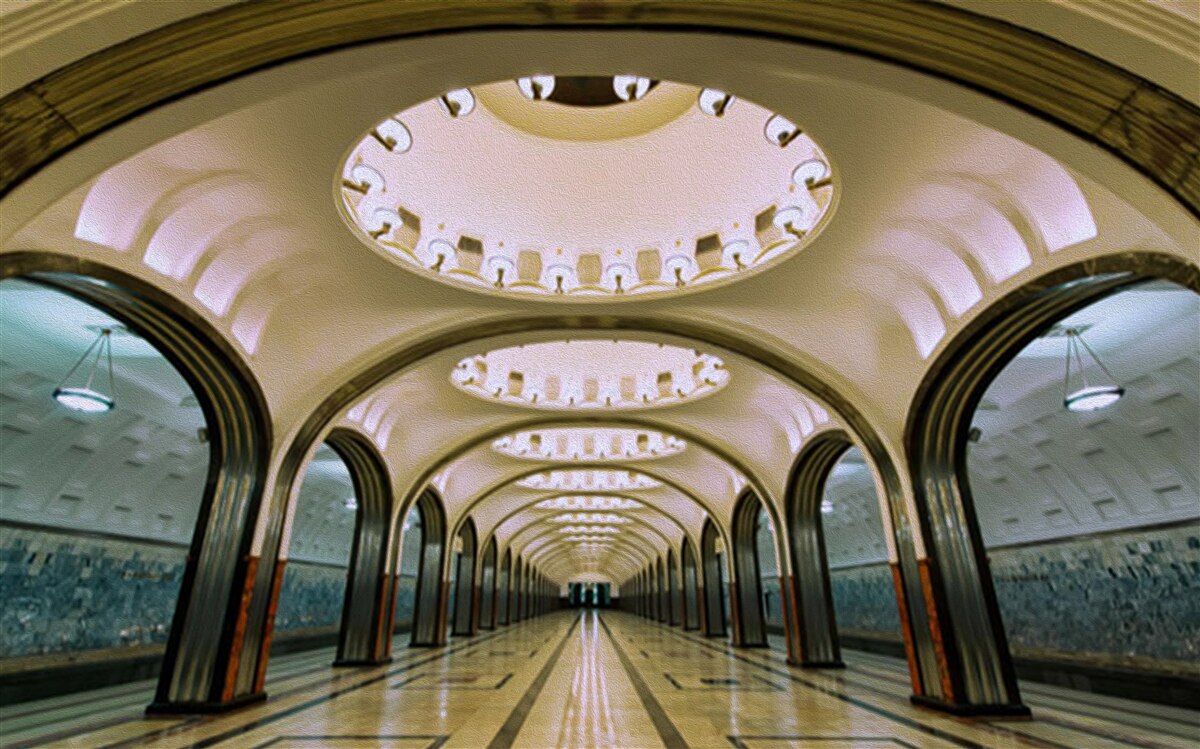 Fototapeten visuelle Darstellung des U -Bahn -Tunnels