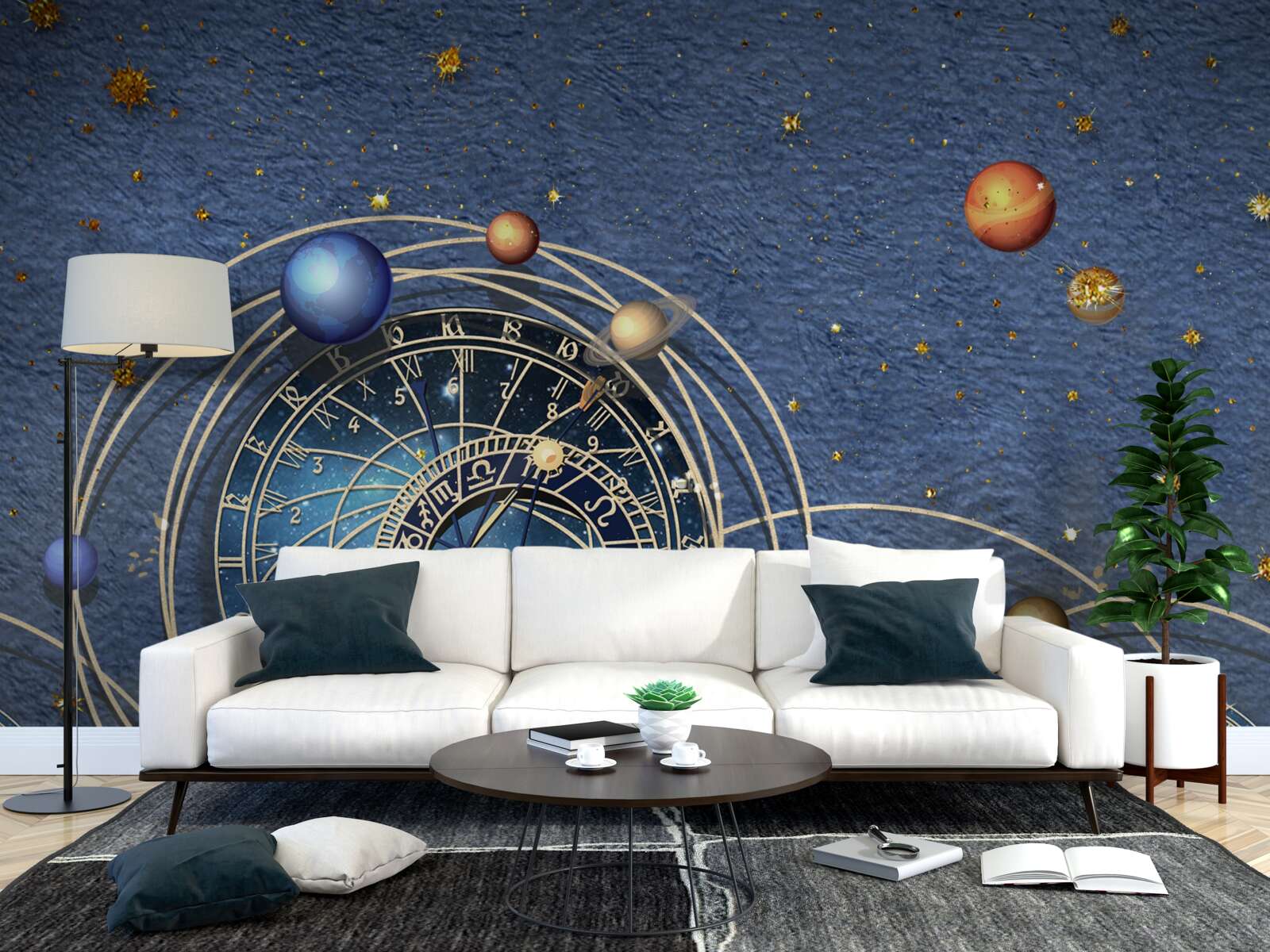 Fototapeten Das Konzept der Planetenbewegung innerhalb der Galaxie