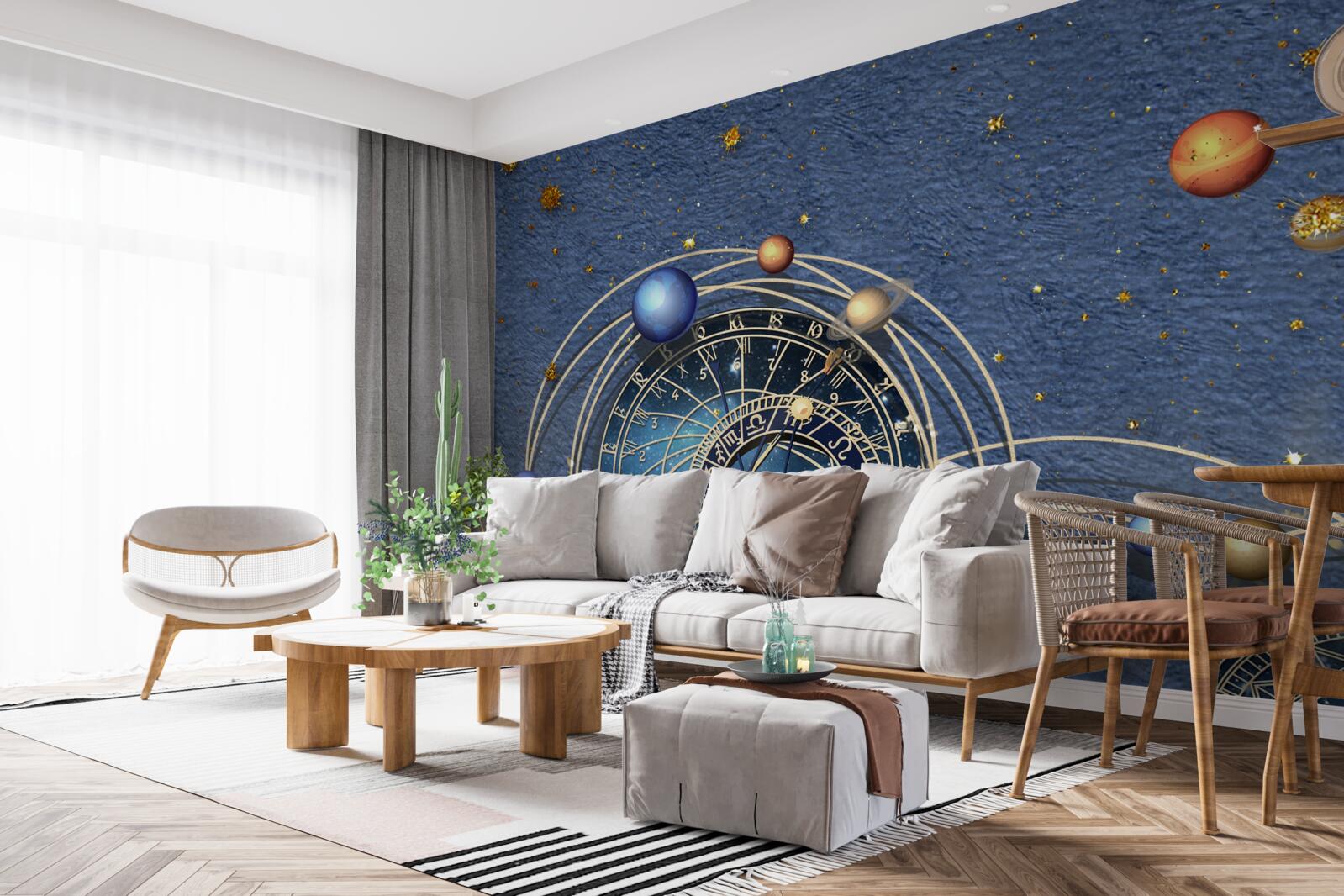 Fototapeten Das Konzept der Planetenbewegung innerhalb der Galaxie